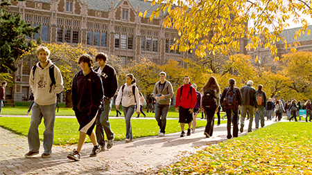 Students Walking Outside