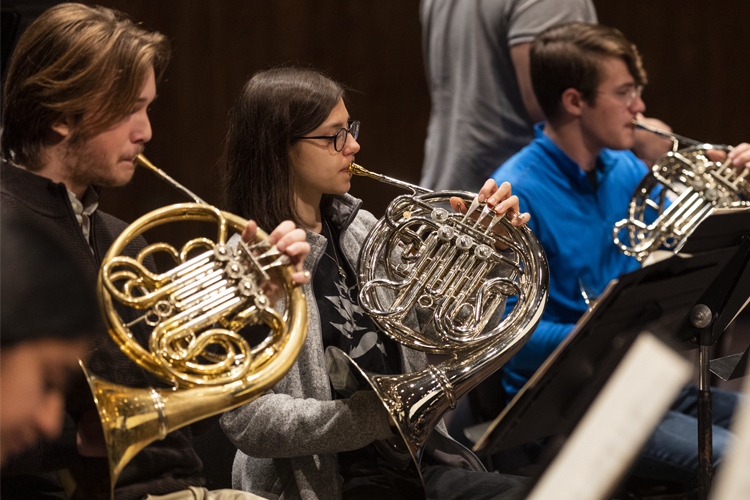 students playing french horn