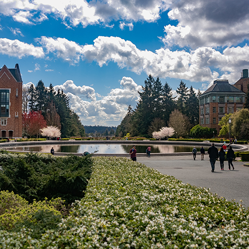 Area around Drumheller Fountain on the UW campus